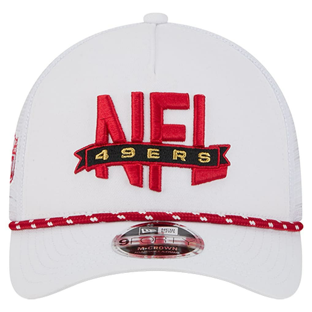San Francisco 49ers New Era NFL 9FORTY A-Frame M-Crown Adjustable Trucker Hat White