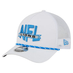 Detroit Lions New Era NFL 9FORTY A-Frame M-Crown Adjustable Trucker Hat White