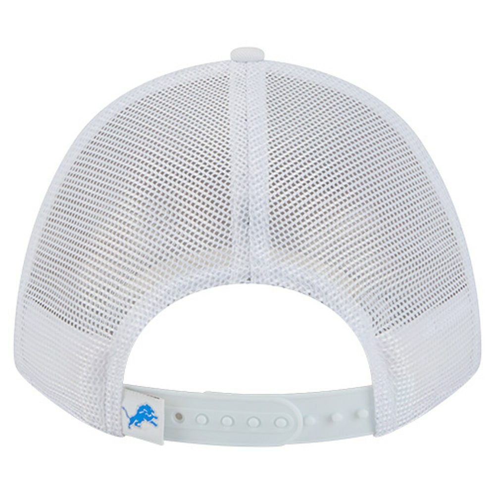 Detroit Lions New Era NFL 9FORTY A-Frame M-Crown Adjustable Trucker Hat White