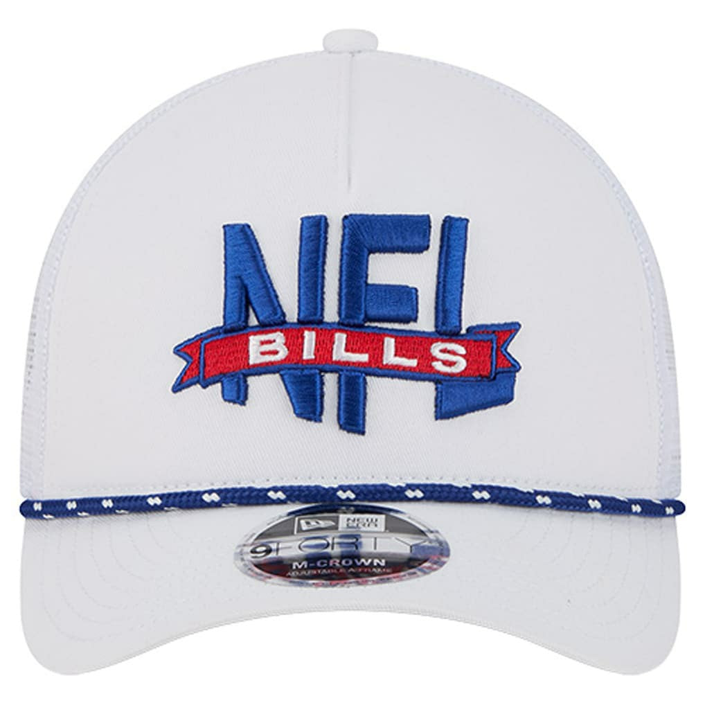 Buffalo Bills New Era NFL 9FORTY A-Frame M-Crown Adjustable Trucker Hat White