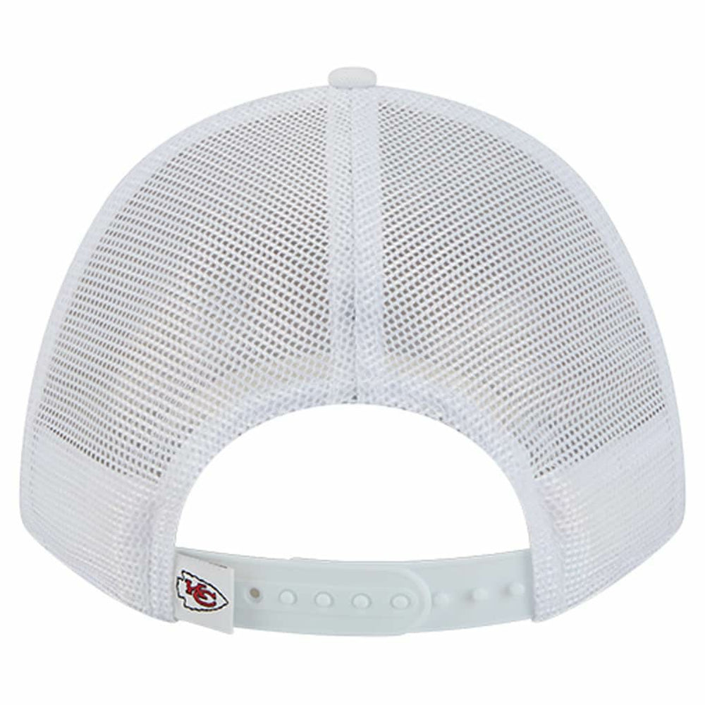 Kansas City Chiefs New Era NFL 9FORTY A-Frame M-Crown Adjustable Trucker Hat White