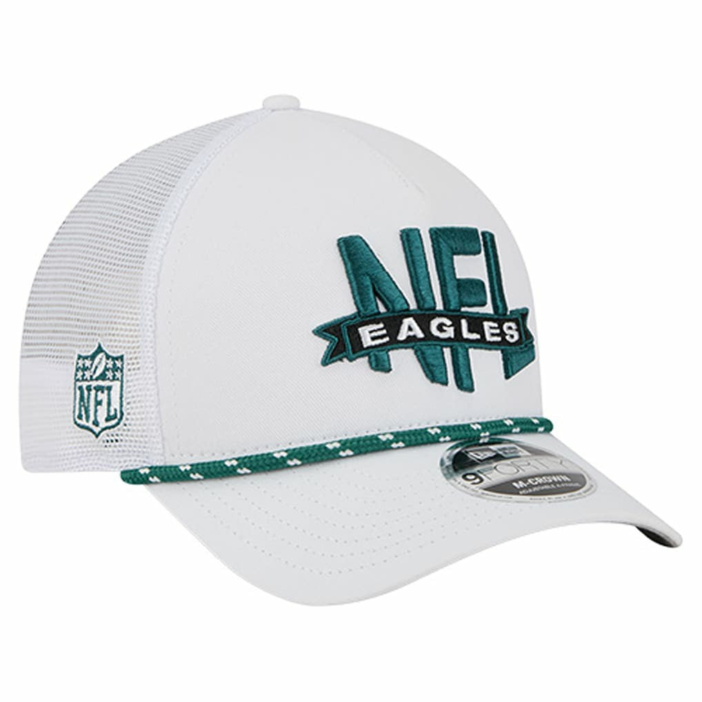Philadelphia Eagles New Era NFL 9FORTY A-Frame M-Crown Adjustable Trucker Hat White