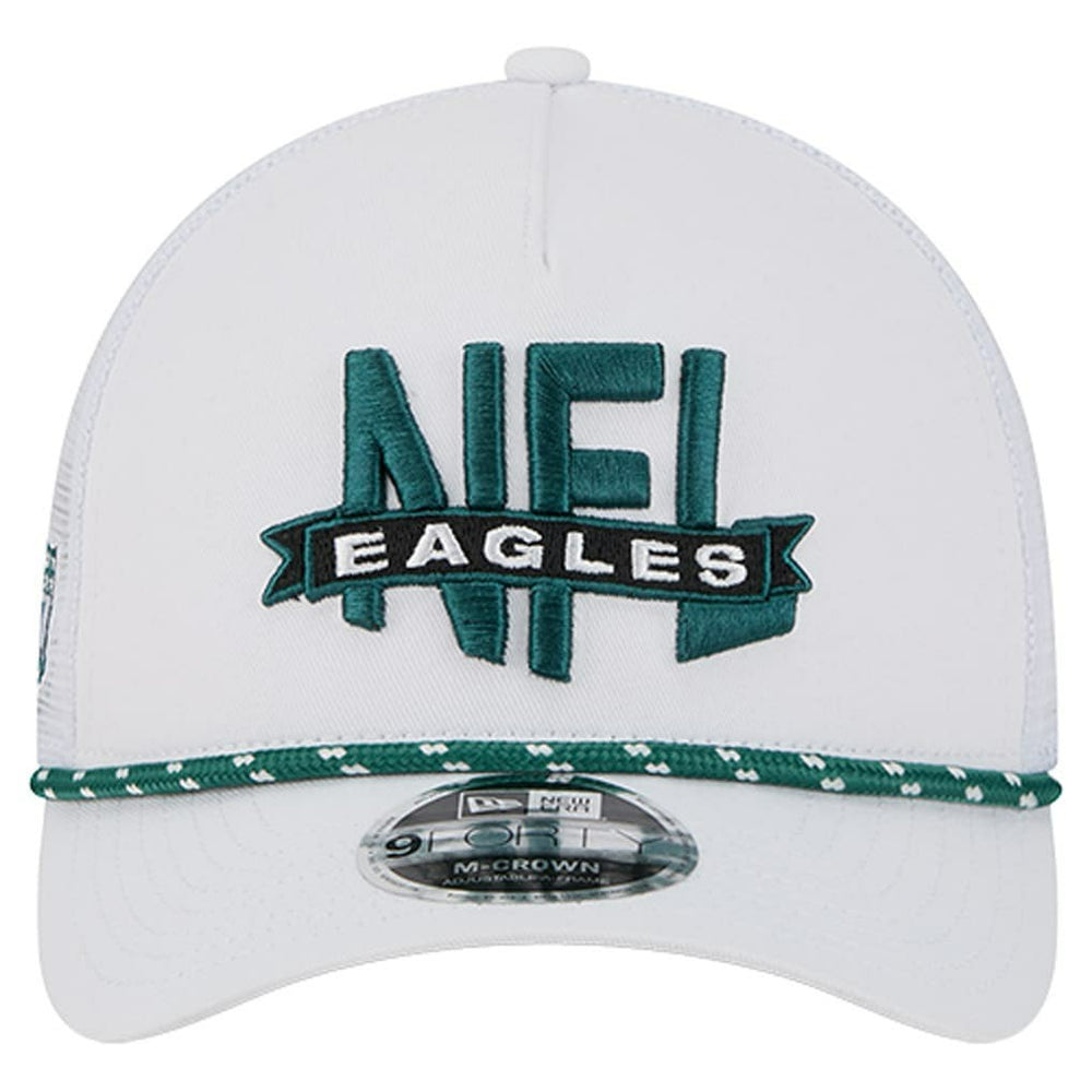 Philadelphia Eagles New Era NFL 9FORTY A-Frame M-Crown Adjustable Trucker Hat White