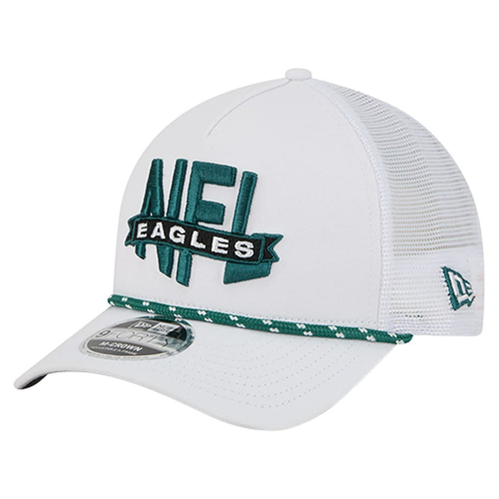 Philadelphia Eagles New Era NFL 9FORTY A-Frame M-Crown Adjustable Trucker Hat White