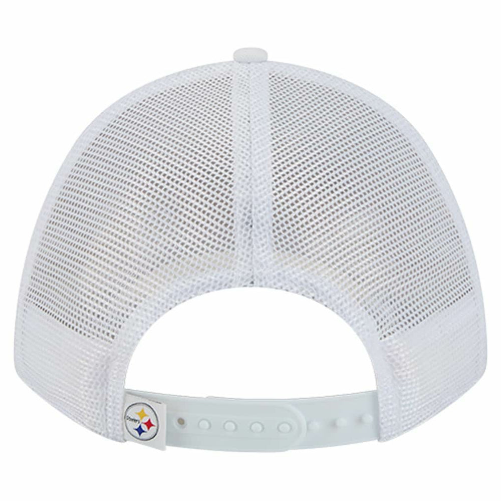 Pittsburgh Steelers New Era NFL 9FORTY A-Frame M-Crown Adjustable Trucker Hat White