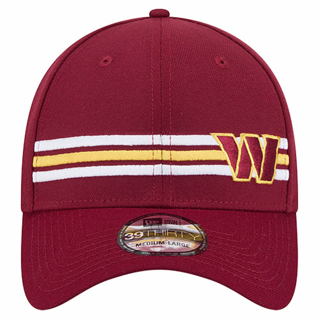 Washington Commanders New Era Stripes 39THIRTY Flex Hat Burgundy