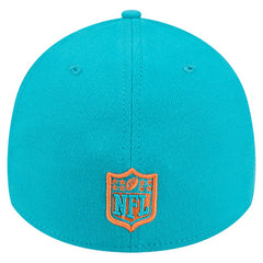 Miami Dolphins New Era Stripes 39THIRTY Flex Hat Aqua