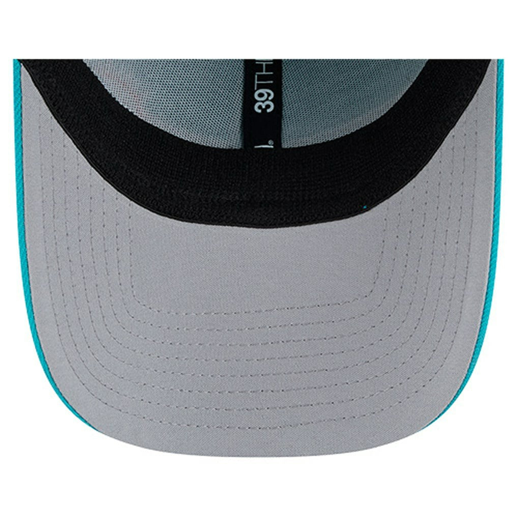 Miami Dolphins New Era Stripes 39THIRTY Flex Hat Aqua