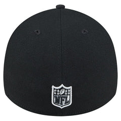 Las Vegas Raiders New Era Stripes 39THIRTY Flex Hat Black
