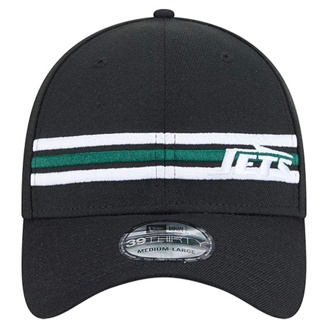 New York Jets New Era Stripes 39THIRTY Flex Hat Black