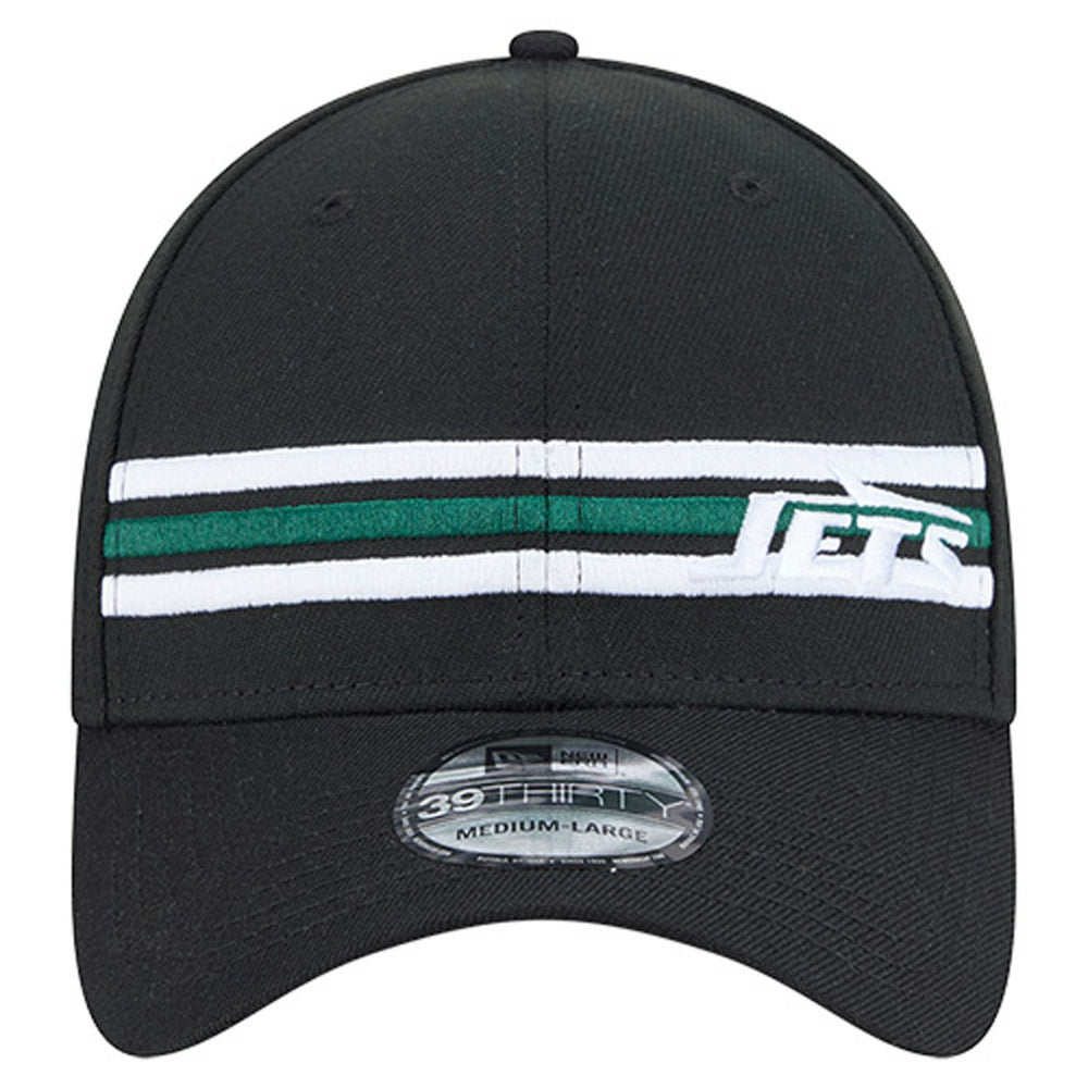 New York Jets New Era Stripes 39THIRTY Flex Hat Black