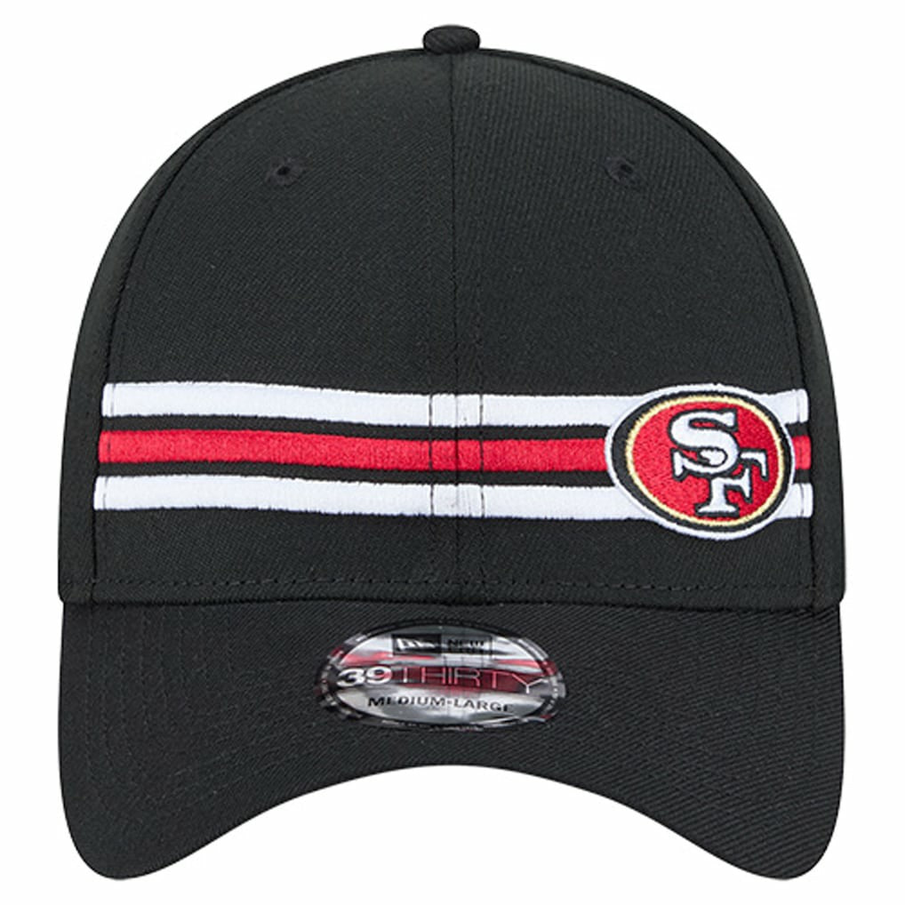 San Francisco 49ers New Era Stripes 39THIRTY Flex Hat Black