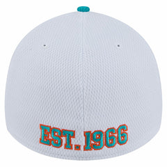 Miami Dolphins New Era Dashmark Rays 39THIRTY Flex Hat White/Aqua