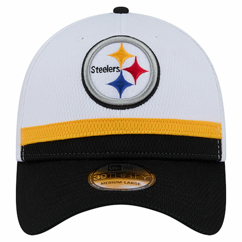 Pittsburgh Steelers New Era Dashmark Rays 39THIRTY Flex Hat White/Black