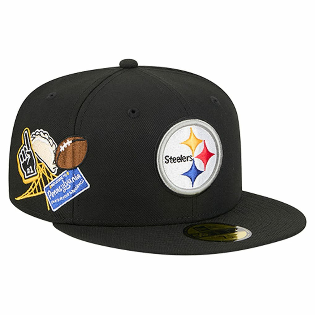 Pittsburgh Steelers New Era Group Chat 59FIFTY Fitted Hat Black