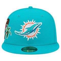 Miami Dolphins New Era Group Chat 59FIFTY Fitted Hat Aqua