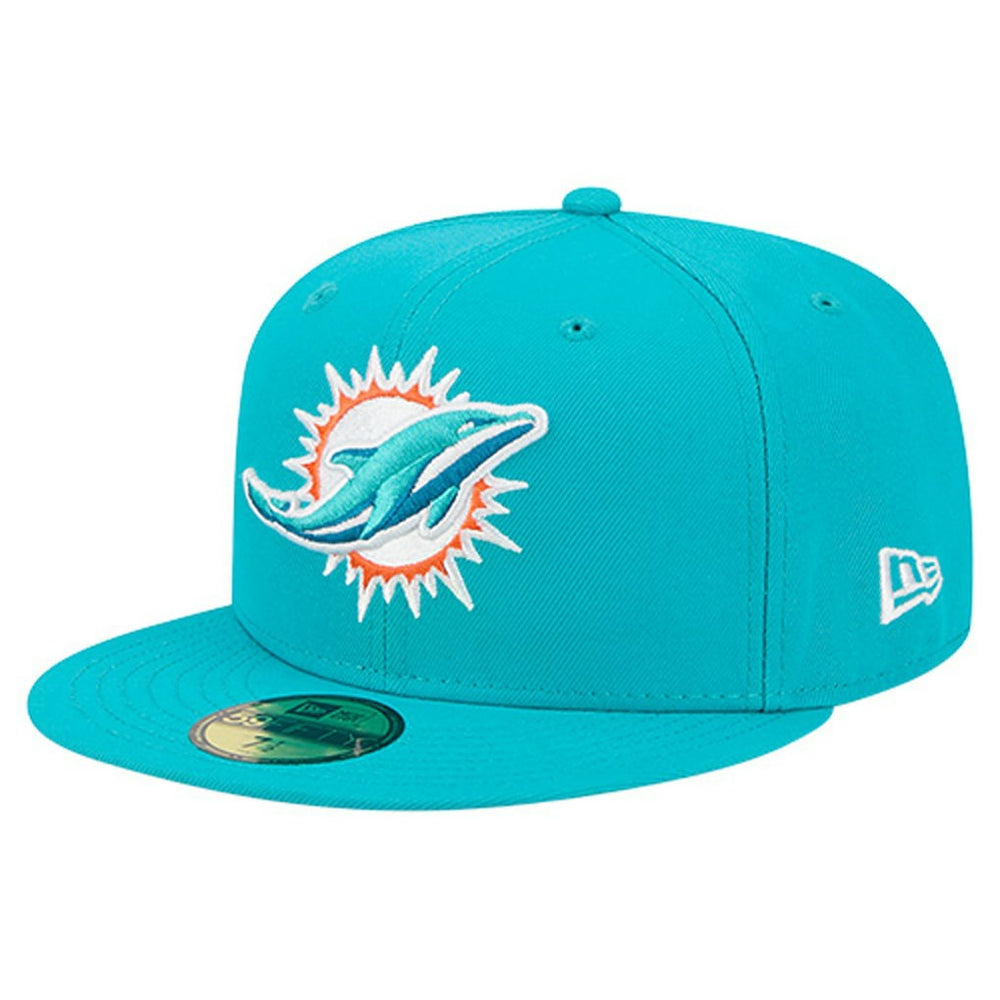 Miami Dolphins New Era Group Chat 59FIFTY Fitted Hat Aqua