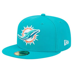 Miami Dolphins New Era Group Chat 59FIFTY Fitted Hat Aqua