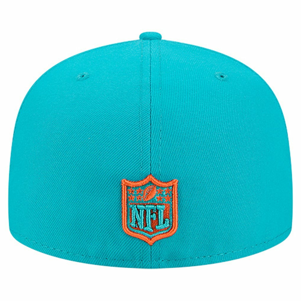 Miami Dolphins New Era Group Chat 59FIFTY Fitted Hat Aqua