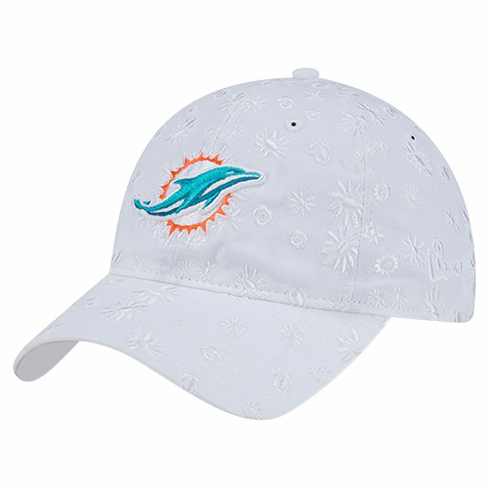 Miami Dolphins New Era Women's Floral 9TWENTY Adjustable Hat White