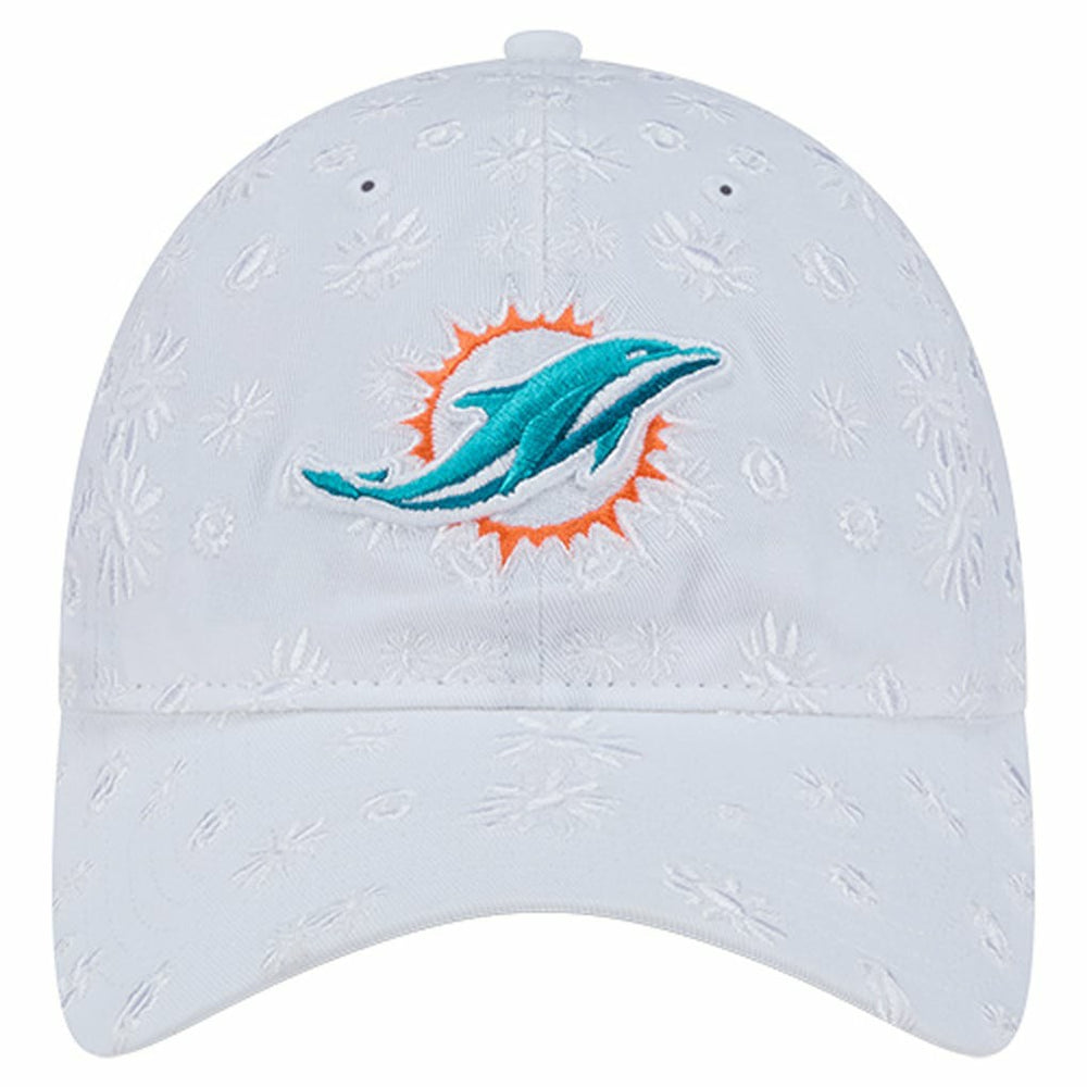 Miami Dolphins New Era Women's Floral 9TWENTY Adjustable Hat White