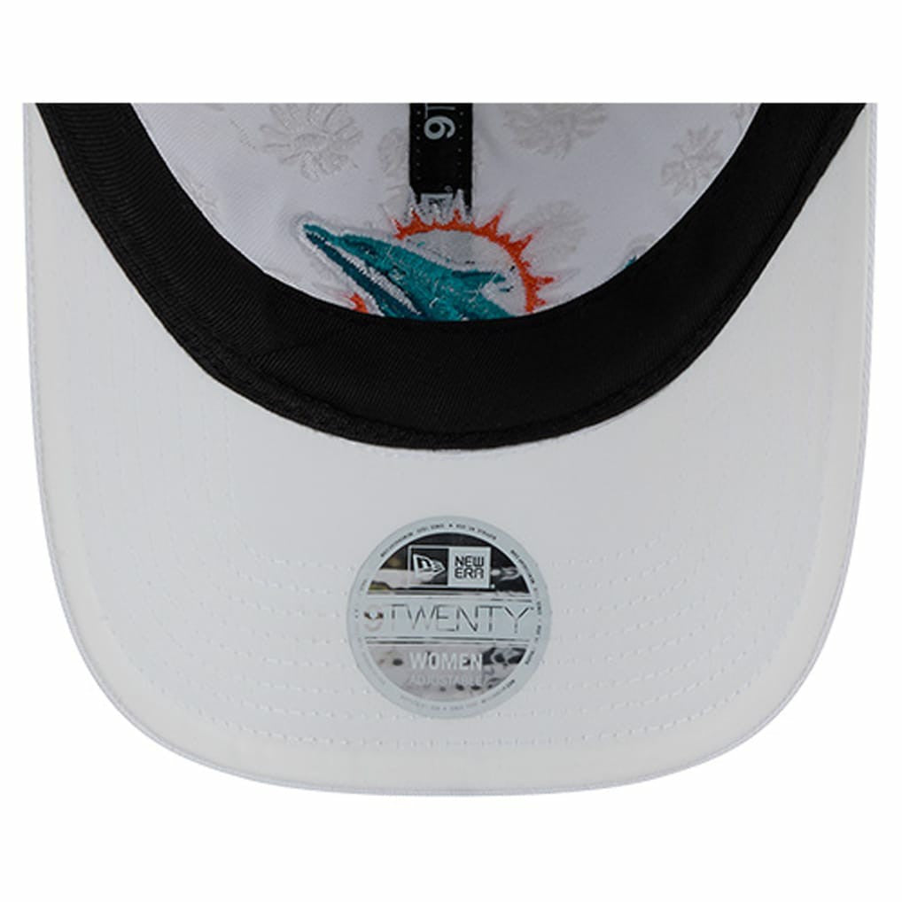 Miami Dolphins New Era Women's Floral 9TWENTY Adjustable Hat White