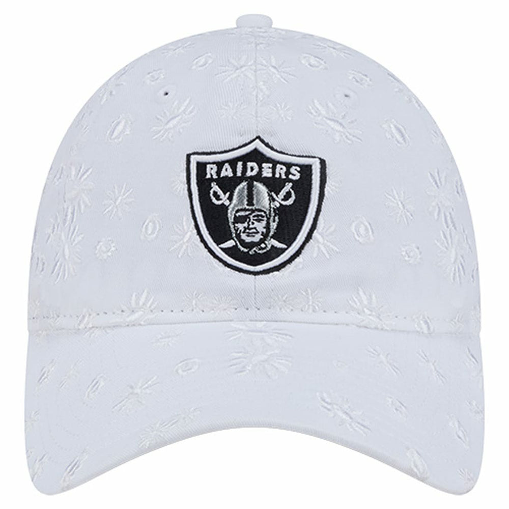 Las Vegas Raiders New Era Women's Floral 9TWENTY Adjustable Hat White