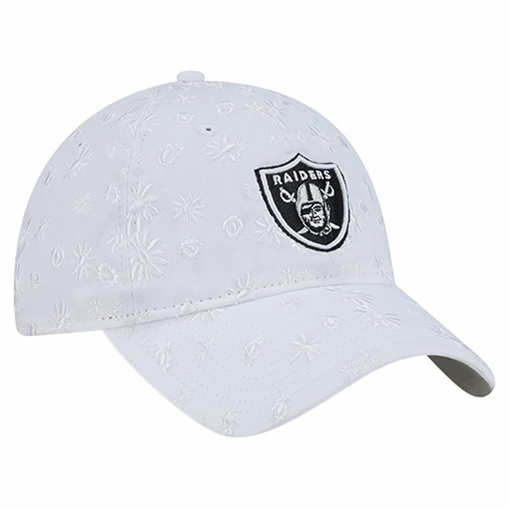 Las Vegas Raiders New Era Women's Floral 9TWENTY Adjustable Hat White