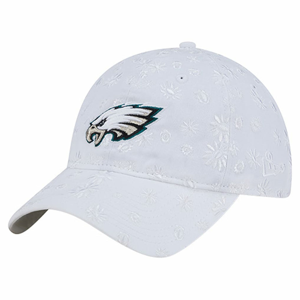 Philadelphia Eagles New Era Women's Floral 9TWENTY Adjustable Hat White