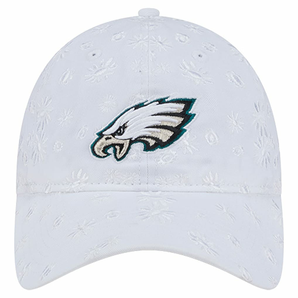 Philadelphia Eagles New Era Women's Floral 9TWENTY Adjustable Hat White