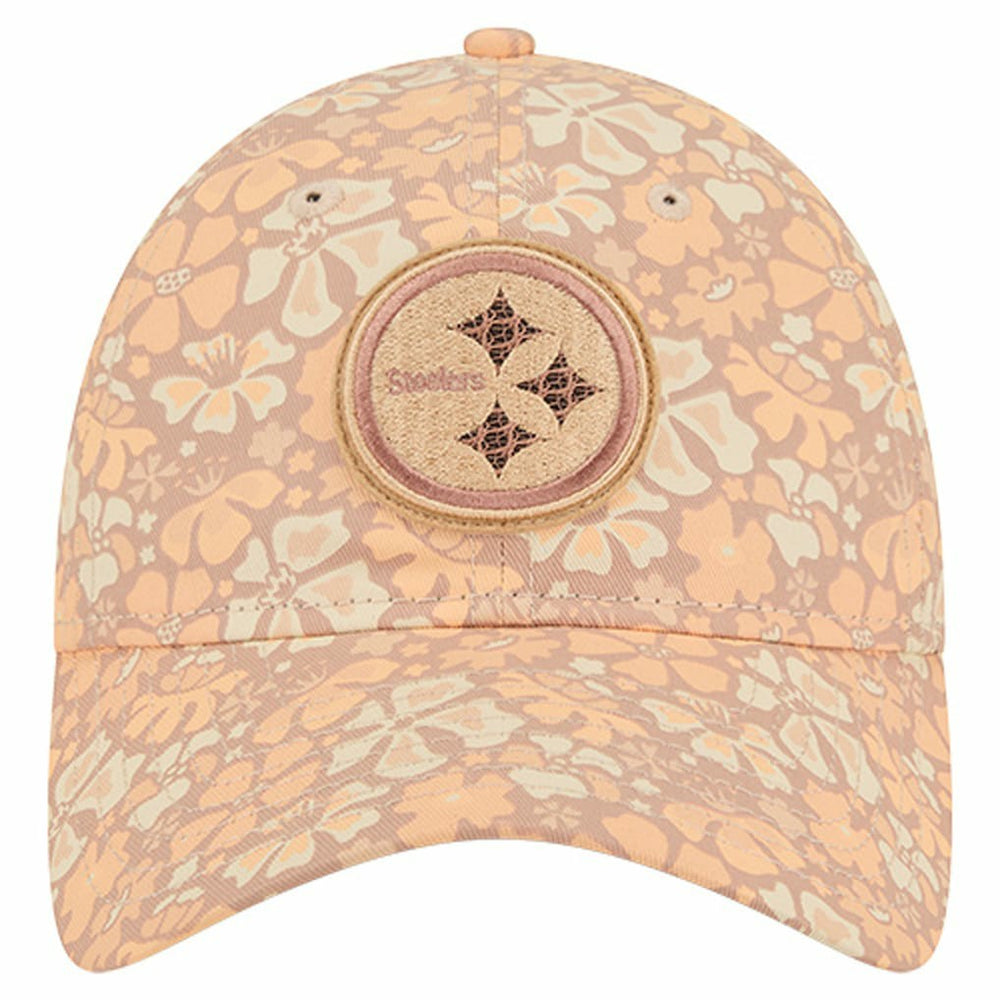 Pittsburgh Steelers New Era Women's Floral 9TWENTY Adjustable Hat Tan