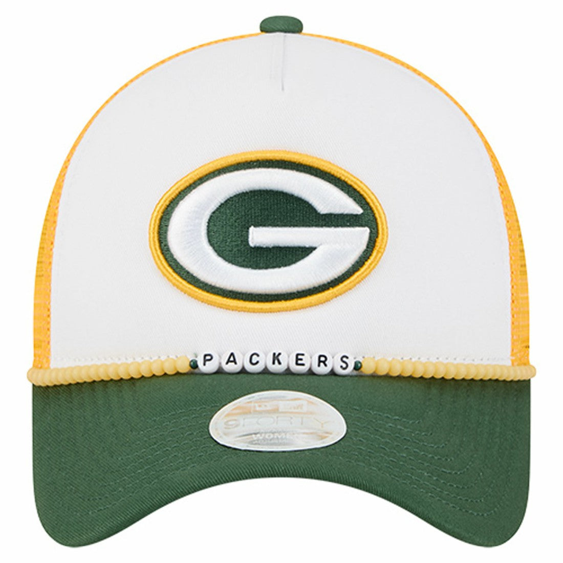 Green Bay Packers New Era Women's Friendship Bracelet 9FORTY Adjustable Hat White/Green