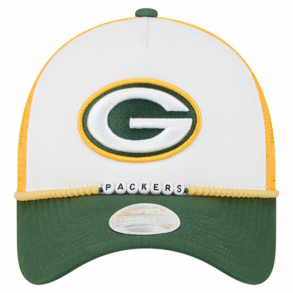 Green Bay Packers New Era Women's Friendship Bracelet 9FORTY Adjustable Hat White/Green