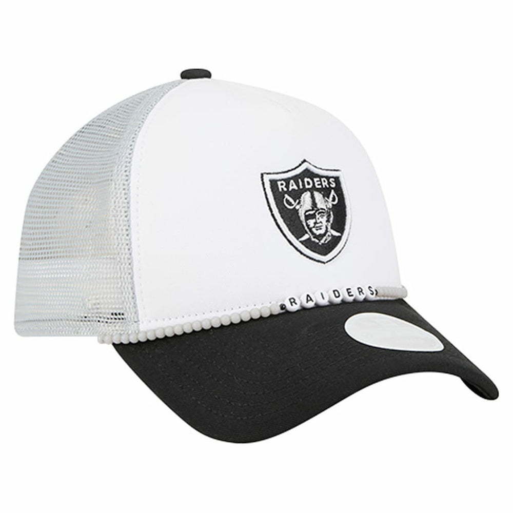 Las Vegas Raiders New Era Women's Friendship Bracelet 9FORTY Adjustable Hat White/Black