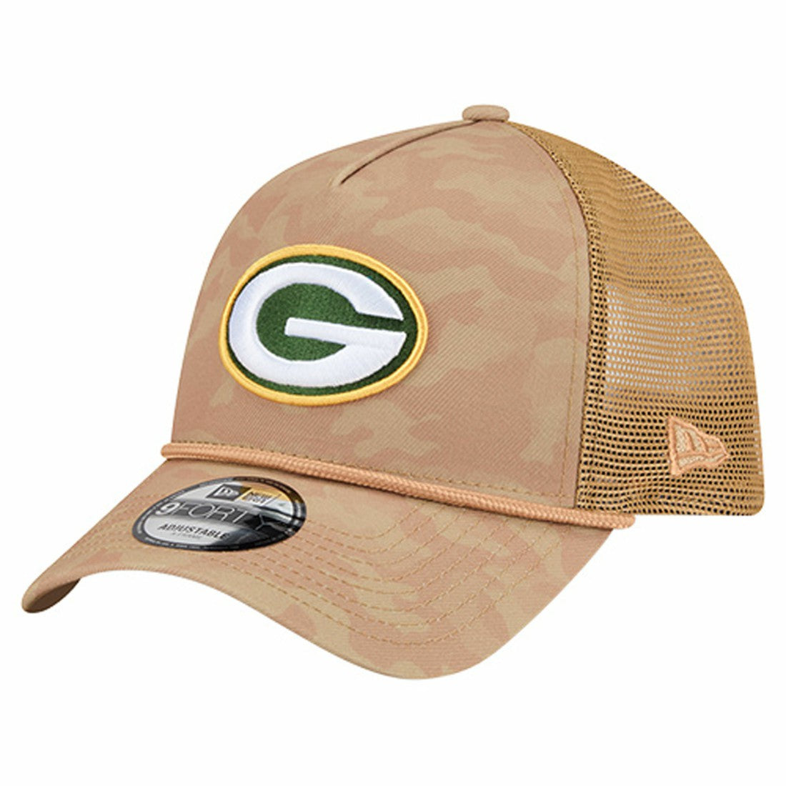 Green Bay Packers New Era Wheat Camo 9FORTY Adjustable Hat Tan