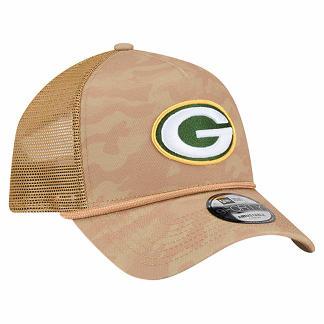 Green Bay Packers New Era Wheat Camo 9FORTY Adjustable Hat Tan