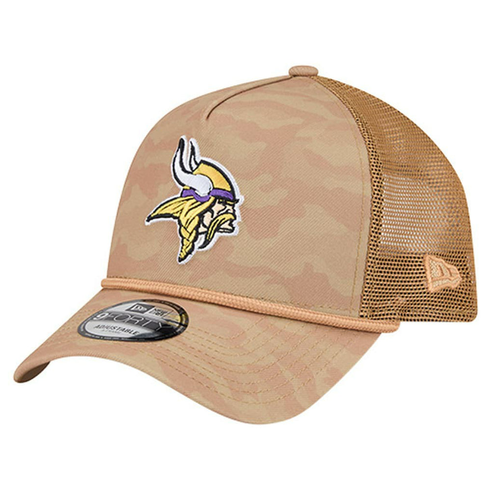 Minnesota Vikings New Era Wheat Camo 9FORTY Adjustable Hat Tan