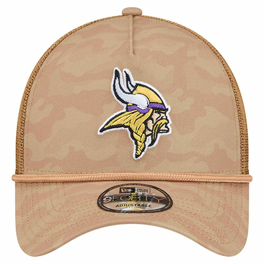 Minnesota Vikings New Era Wheat Camo 9FORTY Adjustable Hat Tan
