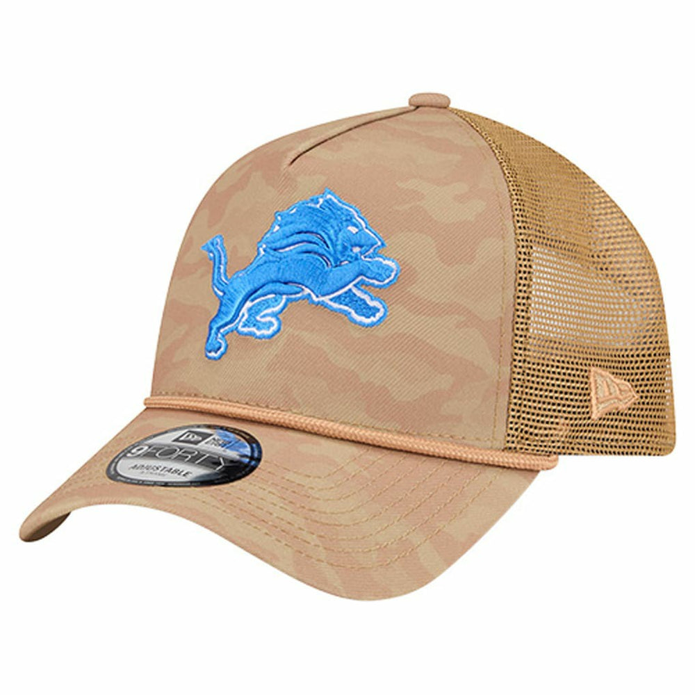 Detroit Lions New Era Wheat Camo 9FORTY Adjustable Hat Tan