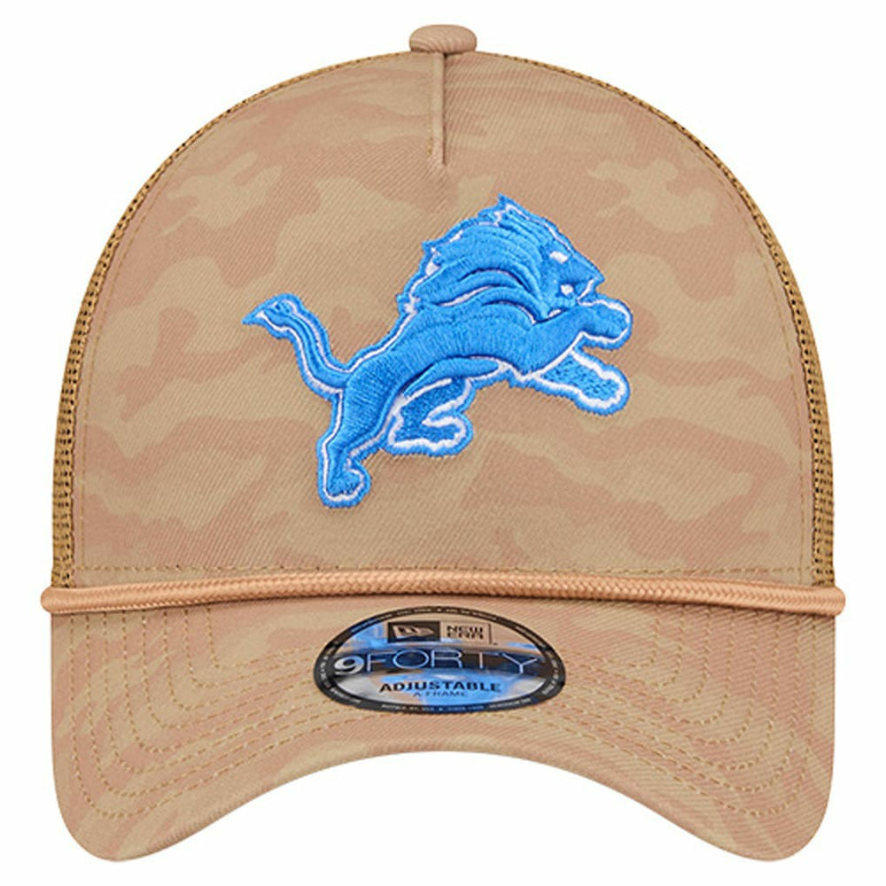 Detroit Lions New Era Wheat Camo 9FORTY Adjustable Hat Tan