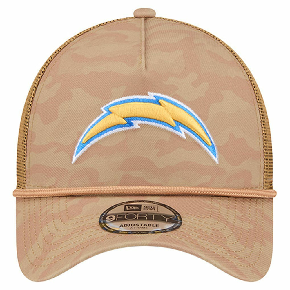 Los Angeles Chargers New Era Wheat Camo 9FORTY Adjustable Hat Tan