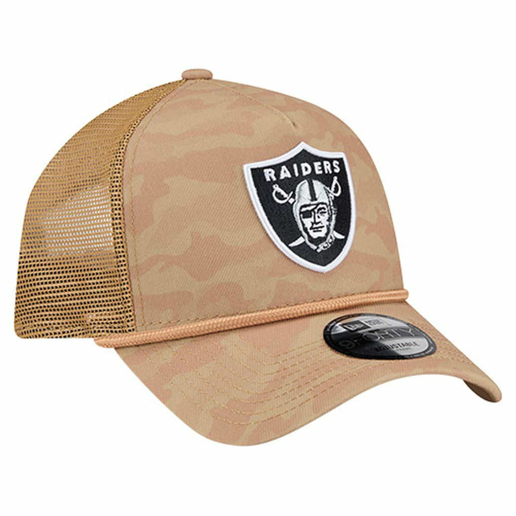 Las Vegas Raiders New Era Wheat Camo 9FORTY Adjustable Hat Tan