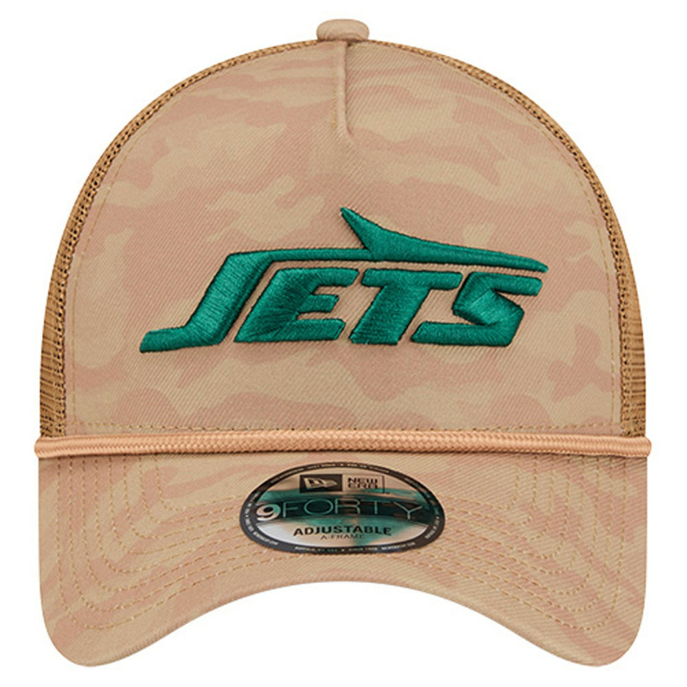 New York Jets New Era Wheat Camo 9FORTY Adjustable Hat Tan