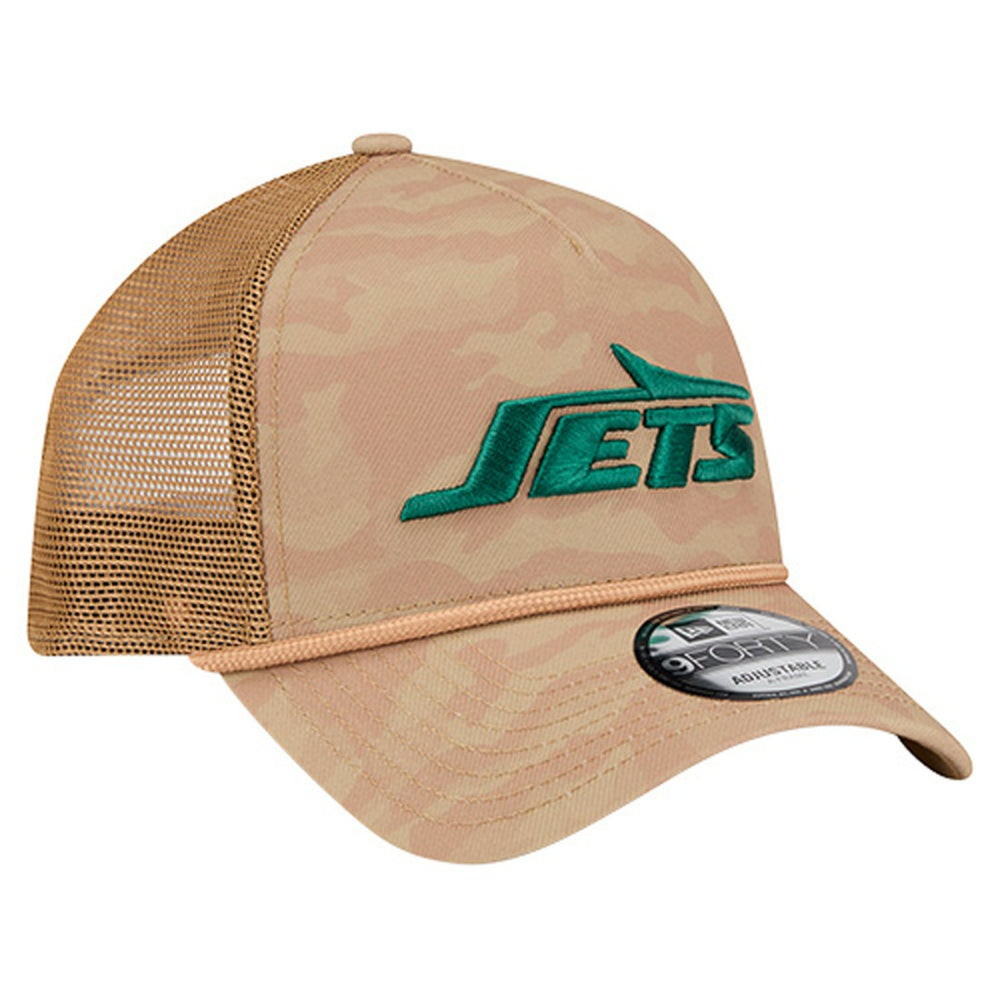 New York Jets New Era Wheat Camo 9FORTY Adjustable Hat Tan