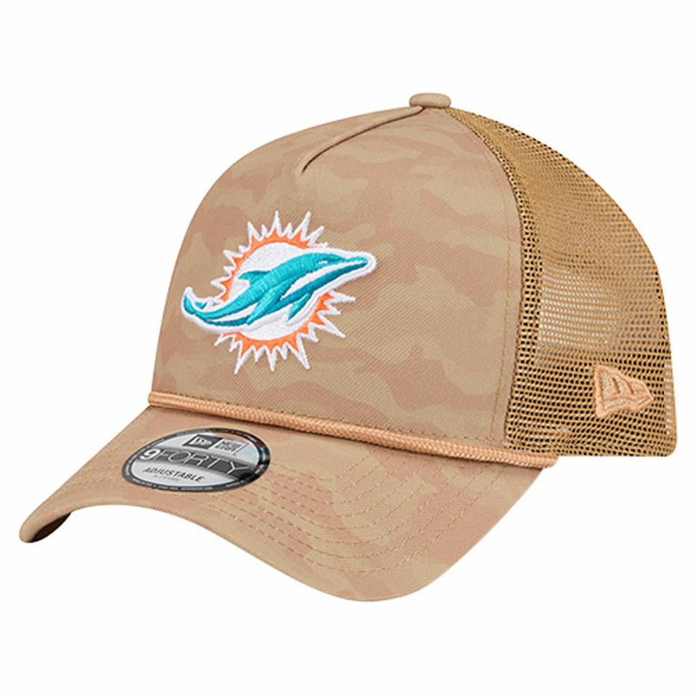 Miami Dolphins New Era Wheat Camo 9FORTY Adjustable Hat Tan
