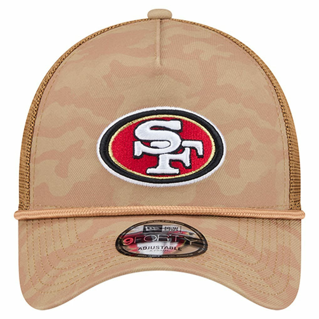 San Francisco 49ers New Era Wheat Camo 9FORTY Adjustable Hat Tan