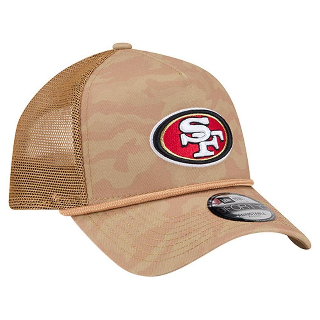 San Francisco 49ers New Era Wheat Camo 9FORTY Adjustable Hat Tan