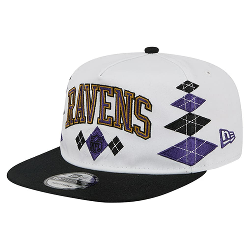 Baltimore Ravens New Era Argyle 19TWENTY Adjustable Hat White