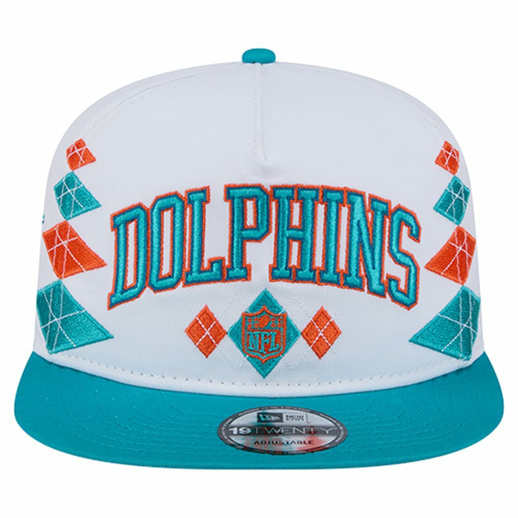 Miami Dolphins New Era Argyle 19TWENTY Adjustable Hat White