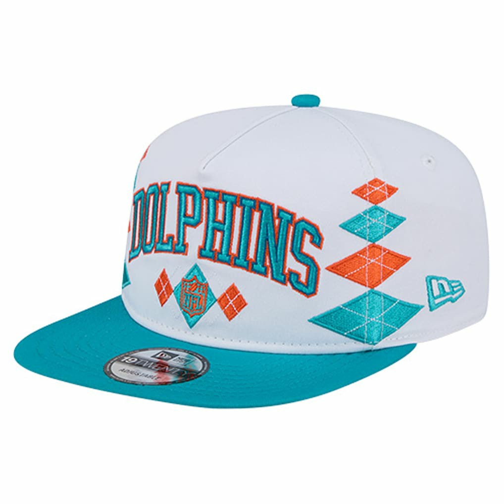 Miami Dolphins New Era Argyle 19TWENTY Adjustable Hat White